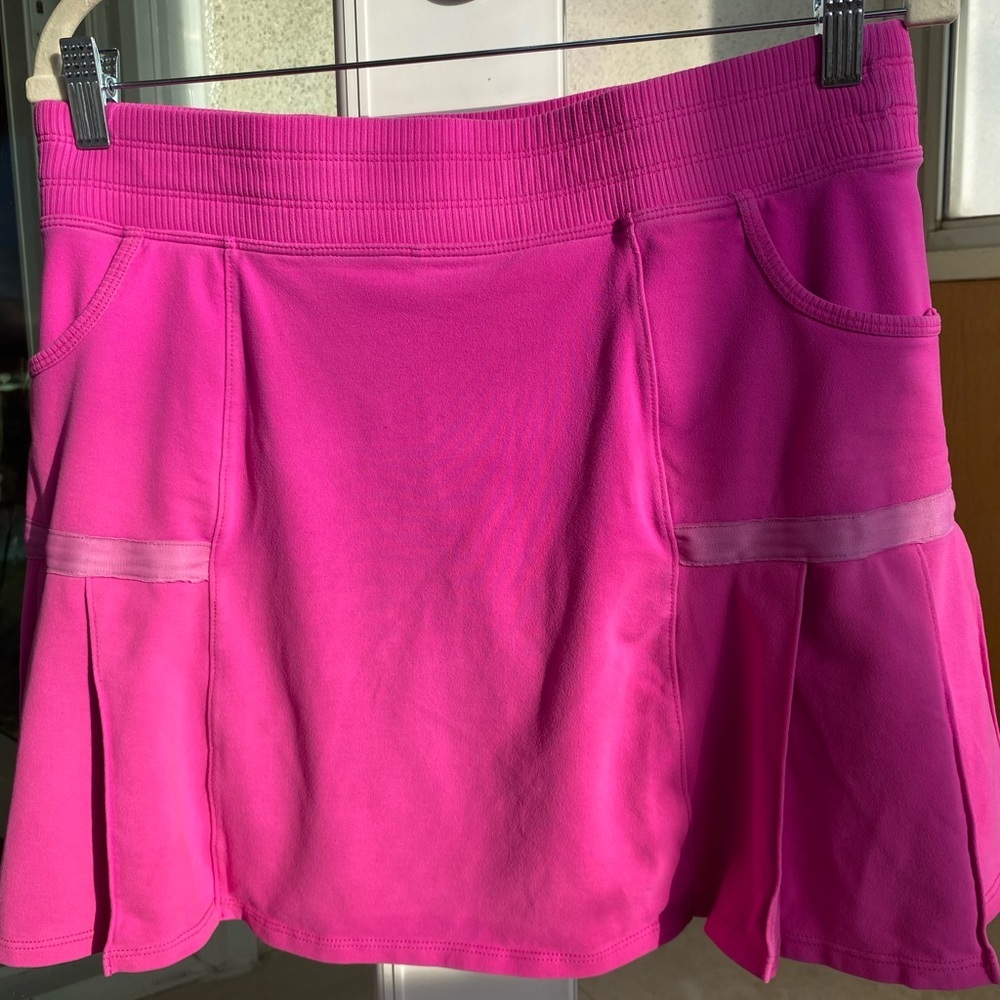 ATHLETA Pink Skort Built in shorts Athletic skirt tennis golf size large - Picture 6 of 13